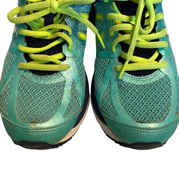 ASICS Gel-Cumulus 17 T5D8N Teal Blue Lime Green Running Shoes Sneakers Womens 9 - Picture 8 of 11